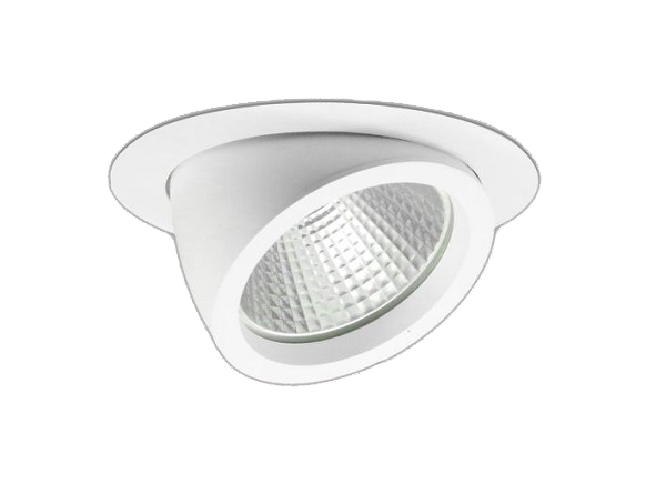 RoundVision 118 Food banaan LED spot 45W 2530lm 35° FL reflector inbouwarmatuur Gold+, draai/kantelbaar rond wit 
